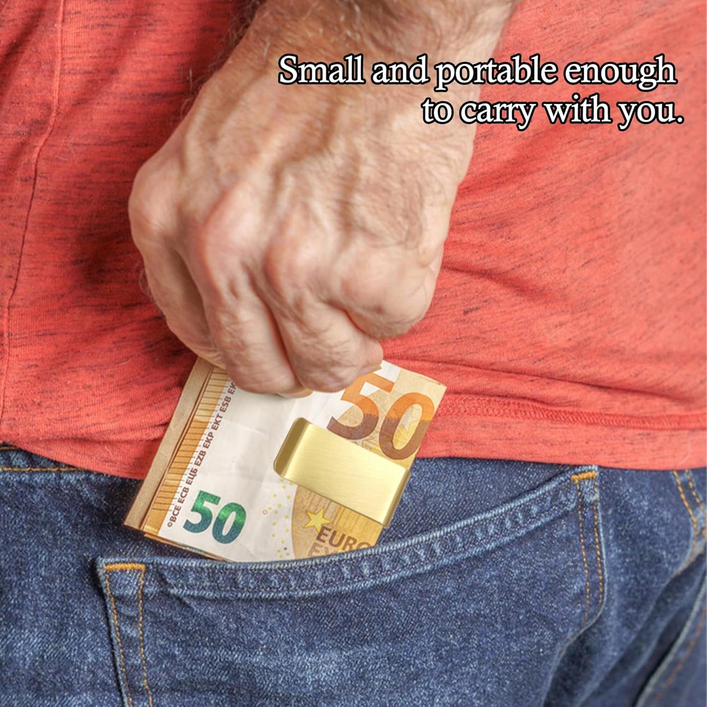 2 PCS Stainless Steel Slim Money Clips Sturdy Cash Receipt Note Clip Credit Card Wallet Bill Holders for Men and Women - Silver and Gold