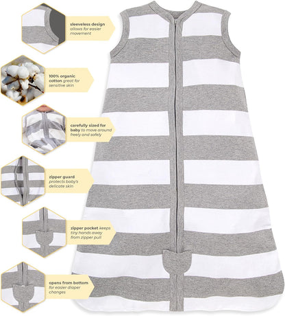 Burt's Bees Baby Infant Wearable Blanket, Organic Cotton Unisex Beekeeper - Light Weight 0.5 TOG or Medium Weight 1.5 TOG