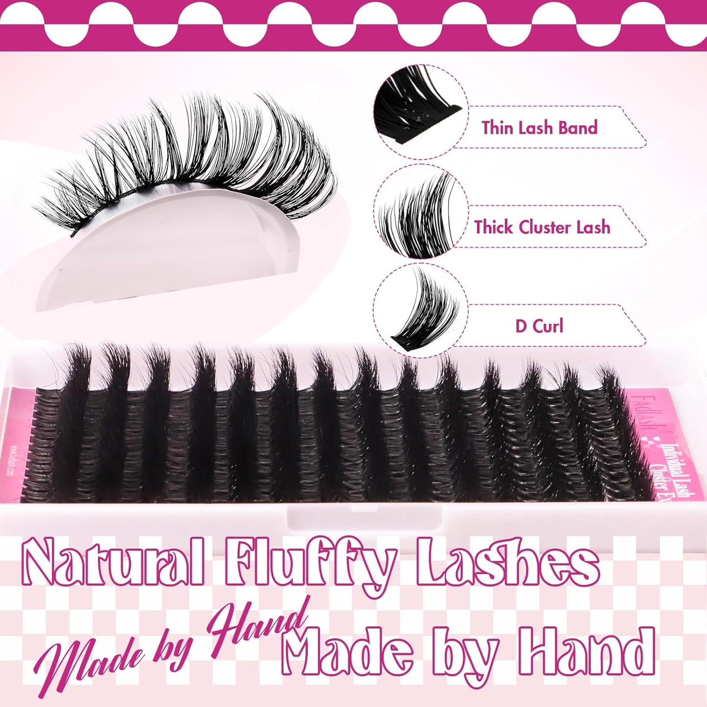 Cluster Wimpern D-Curl Wimperncluster 280 Stück Wimpernverlängerung Cluster Einzelwimpern Weiche DIY Wimpernverlängerungen Gemischtes Tray Wimperncluster Natürlicher Look (60D-0.07D, 8-16mm)