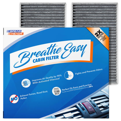Spearhead Odor Defense Breathe Easy AC & Heater Cabin Filter | Fits Select 2016-2025 Toyota, Lexus, Subaru, 2016-2023 CX-9 Like OEM | Up to 25% Longer Lasting w/Activated Carbon (BE-157)