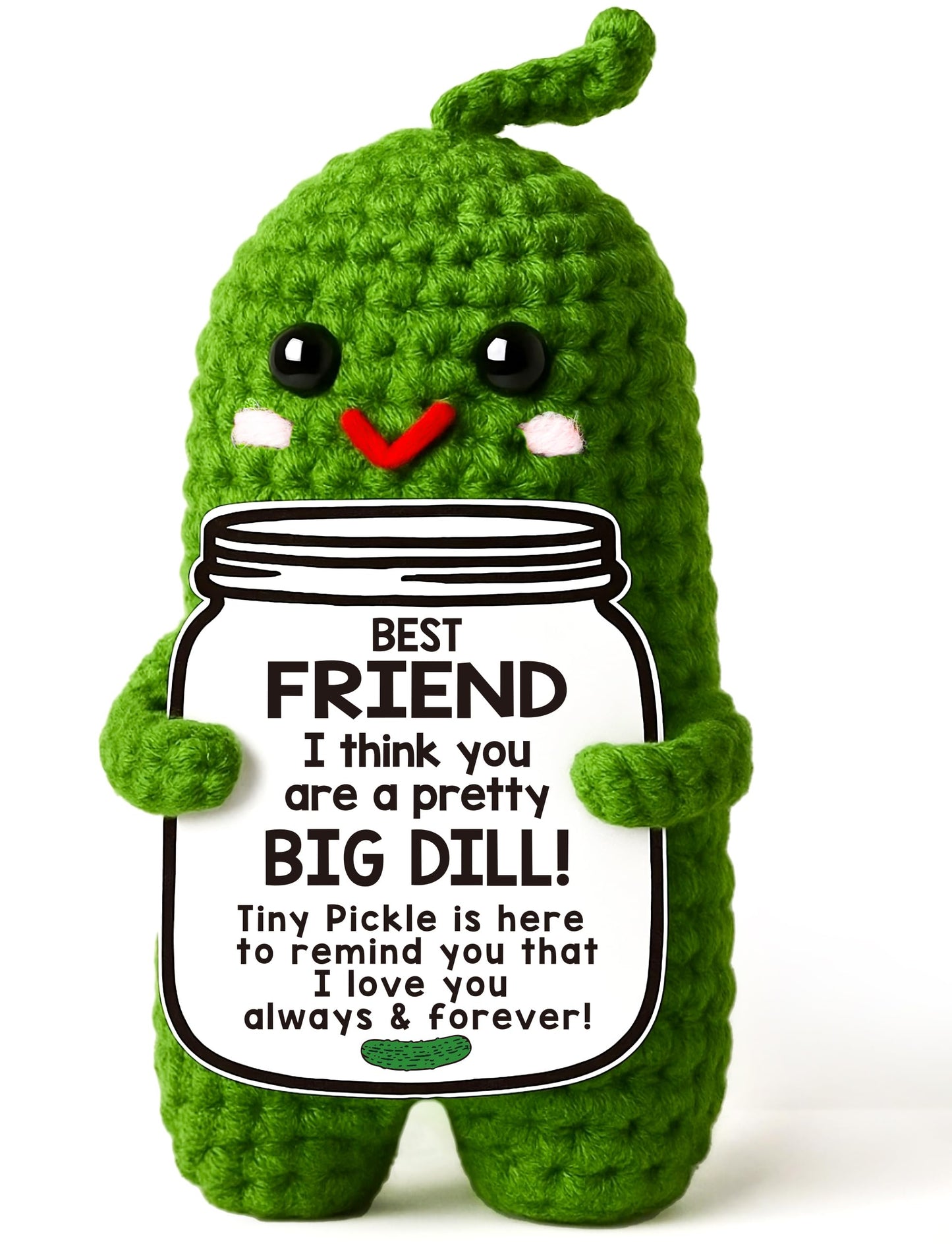 MAMAGIFTREE Fathers Day Dad Birthday Gifts from Daughter or Son,Handmade Crochet Pickle -I Love Best Daddy Ever Gift Thank You Daddy Funny Emotional Care Desk Decor