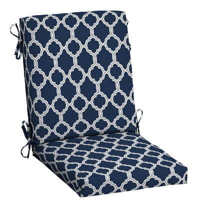 Arden 2-Pack Outdoor Patio Dining Chair Cushion, 20x44, Rain-Proof Seat Pad, Fade-Resistant Outdoor Cushion Black Cabana Stripe