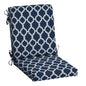 Arden 2-Pack Outdoor Patio Dining Chair Cushion, 20x44, Rain-Proof Seat Pad, Fade-Resistant Outdoor Cushion Black Cabana Stripe