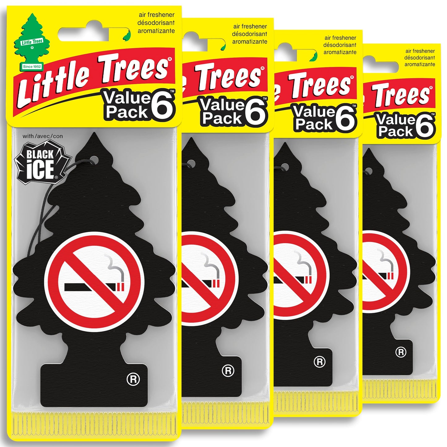 LITTLE TREES Car Air Freshener | Hanging Tree Provides Long Lasting Scent for Auto and Home | Black Ice, 24 Air Fresheners