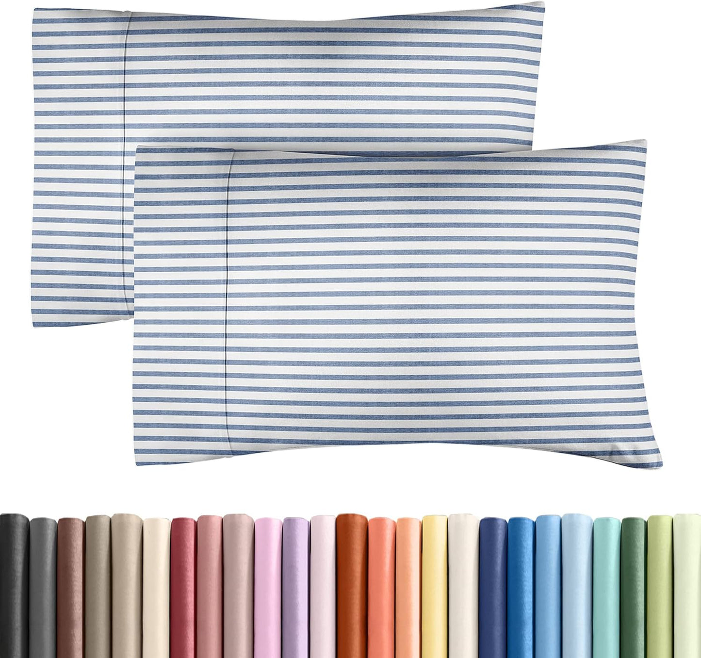 Queen41 - Blue Stripes 22-Pack Pillowcases
