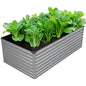 DIIYIV Galvanized Raised Garden Bed Kit Outdoor Patio,6x3x2ft Large Rectangular Metal Planter Boxes,Deep Root Box Planter for Gardening,Vegetables,Flowers,Herbs-Silver