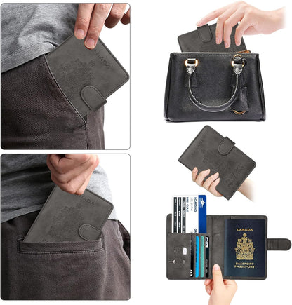 WALNEW RFID-blockierende Reisepasshülle Reisebrieftasche Schutzhülle