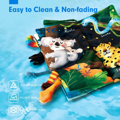 hahaland Babybücher 0-6 Monate, Bauchzeit Spielzeug für Säuglinge, sensorisches Spielzeug 6 bis 12 Monate, Fühlbuch, Reisespielzeug, Geschenke für Jungen und Mädchen 0-3 Monate, Babyparty, Geburtstag, Osterkorbfüller (Einzeln)