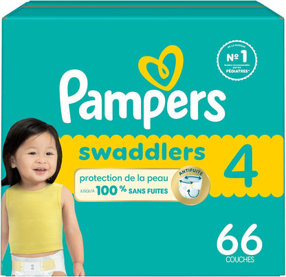 Pampers Swaddlers Windeln, Größe 0 (bis 4,5 kg), 84 Stück, Saugfähig, Hält Babys trocken und bequem, Hautverträgliche Einwegwindel