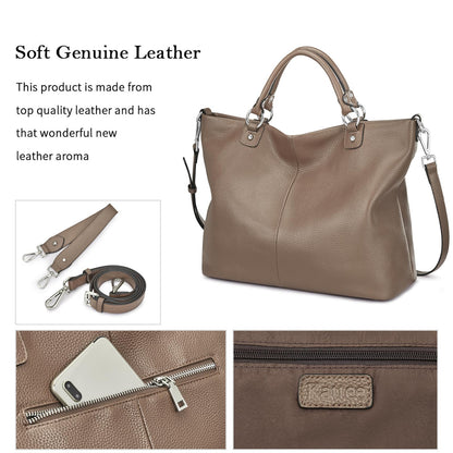 Kattee Damen Weiche Echtleder Tragetasche Schultertasche Handtasche