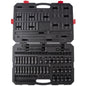 SUNEX Tools 80 Piece 3/8 in. Drive Master Impact Socket Set, Universal, Star, External Star, Extensions, Universal Joint, SAE and Metric, 8mm to 19mm and 5/16 in. to 3/4 in., CR-MO Steel, Model 3580
