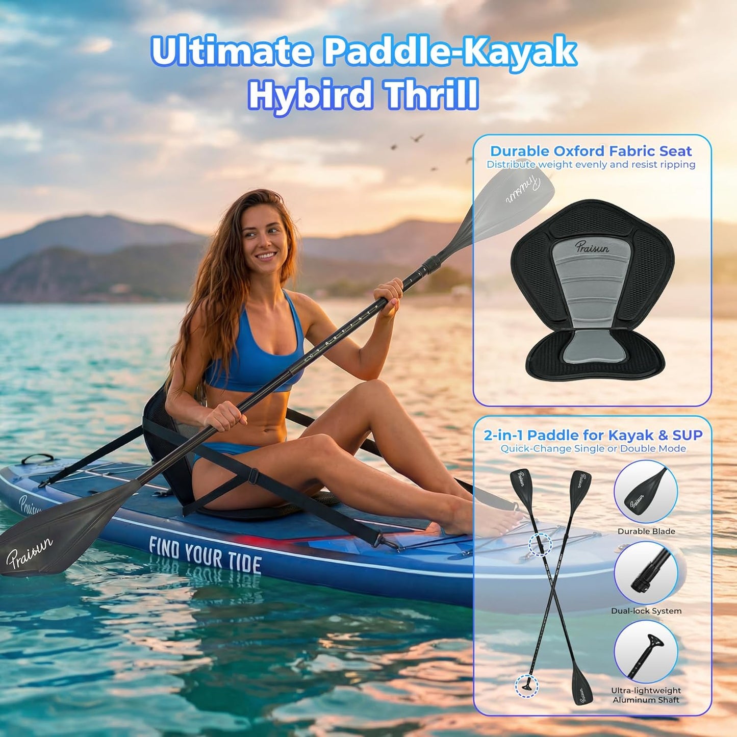 PRAISUN 12’ x 35” Inflatable Paddle Board Review: A Stable and Versatile SUP for All