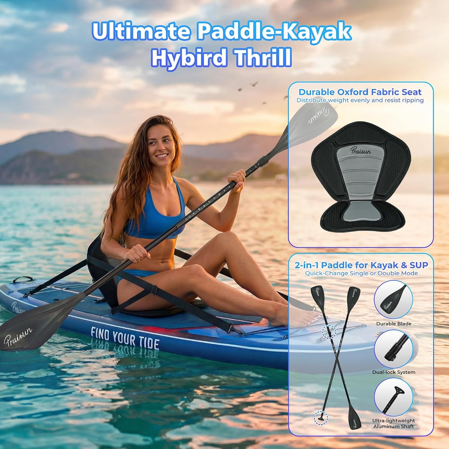 PRAISUN 12’ x 35” Inflatable Paddle Board Review: A Stable SUP for All