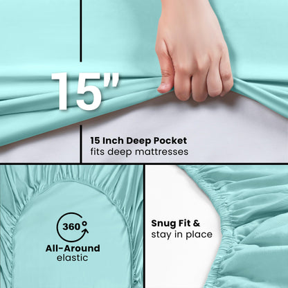 Utopia Bedding Queen Fitted Sheet - Bottom Sheet - Deep Pocket - Soft Microfiber - Shrinkage and Fade Resistant - Easy Care -1 Fitted Sheet Only (Grey)