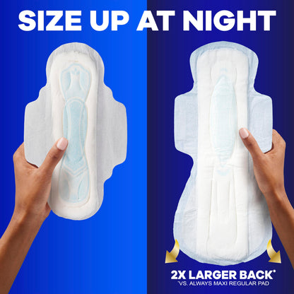 Always Maxi Overnight Damenbinden mit Flügeln, Größe 5, Extra Starker Auslaufschutz für die Nacht, Unparfümiert, 36 Stück