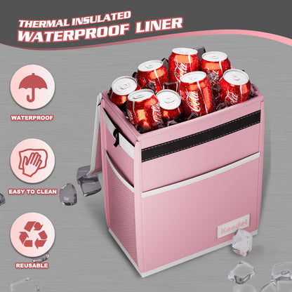 K KNODEL Car Trash Can, Waterproof Auto Garbage Can, Car Trash Can with Lid, Leak-Proof Car Storage Bag, Car Bin Hanging (Medium, Black)