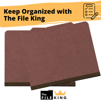 The File King Classification Folders 2 Dividers Letter Size - Light Green, 10 Pack | Pressboard Classification Folder | 2-Inch Expansion | Made in USA | Medical File Folders with Dividers and Prongs