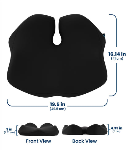 Everlasting Comfort Doctor Recommended Memory Foam Seat Cushion for Office Chairs & Car - Ergonomic Office Desk Accessories - Cushions for Tailbone Pain Relief, Sciatica & Back Support Pillow