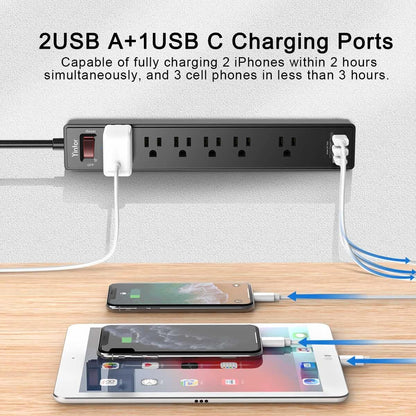 6Ft Power Strip Surge Protector - A Game-Changer for Your Home, Office, or Dorm