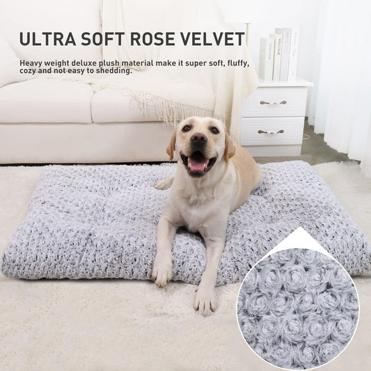 KSIIA Washable Dog Bed Deluxe Plush Dog Crate Beds