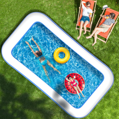 Large Inflatable Pool for Adults Kids, 130" X 72" X 22" Blow-up Pools Inflatable Swimming Pool with Pump, 2026 Oversized Thickened Family Inflatable Kiddie Pool for Backyard Garden Summer Outdoor