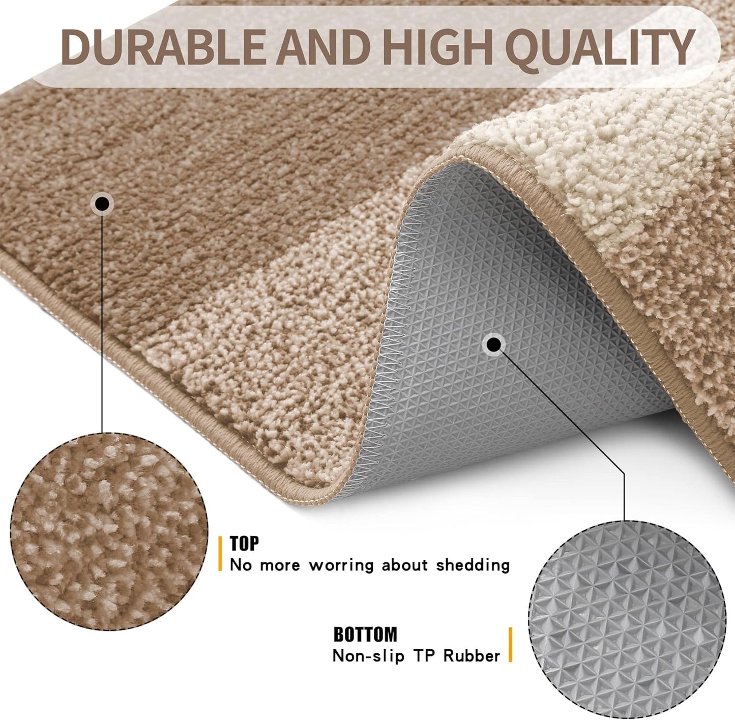 Grandaily Fußmatte für Innenbereich, 50 x 80 cm, rutschfest, Schmutzfänger, saugfähig, für die Haustür, waschbar, gestreift, für den Innenbereich, flach, Willkommensmatte, Eingangsmatte, Grau