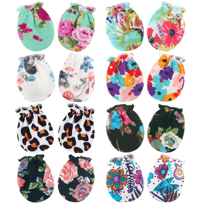 8 Pairs: Leopard + Floral Printed