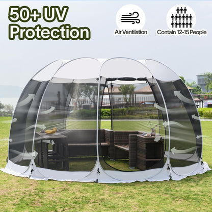 Alvantor Pop Up Screen House Tent, Instant Outdoor Gazebo with Mosquito Netting & UPF 50+ Sun Protection, Portable Canopy Shelter for Patio, Backyard, Camping (2-10 Person)