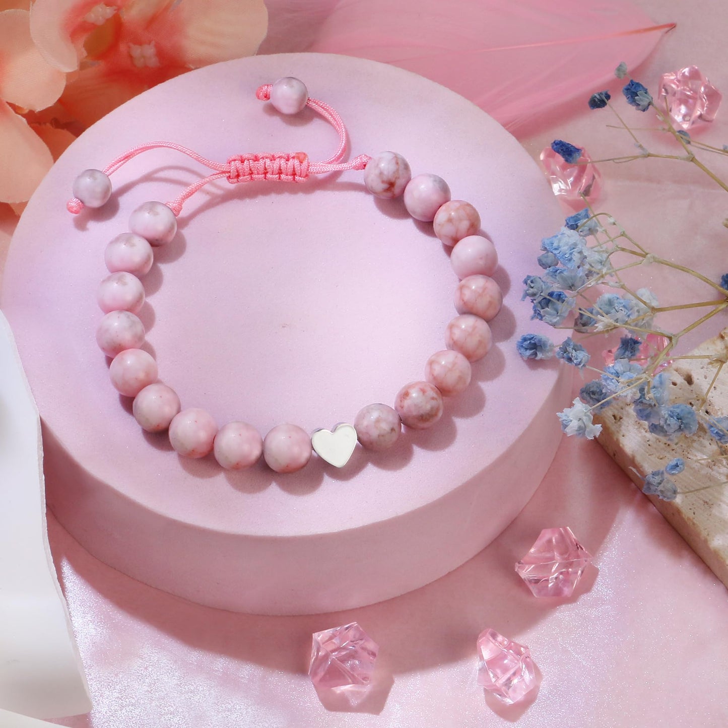 Sereney 5 Jahre altes Mädchen Geburtstagsgeschenkideen, verstellbares rosa-weißes Perlenarmband als Fünf-Jahres-5-Jahre-altes 5. Geburtstagsgeschenk für Teenager-Mädchen, Tochter, Nichte, Enkelin