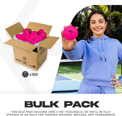 Franklin Sports Outdoor-Pickleballs – X-40 Pickleballbälle – von USA Pickleball (USAPA) zugelassen – offizieller US Open Ball – 3er-, 12er- und 100er-Bulk-Packs Pickleballs