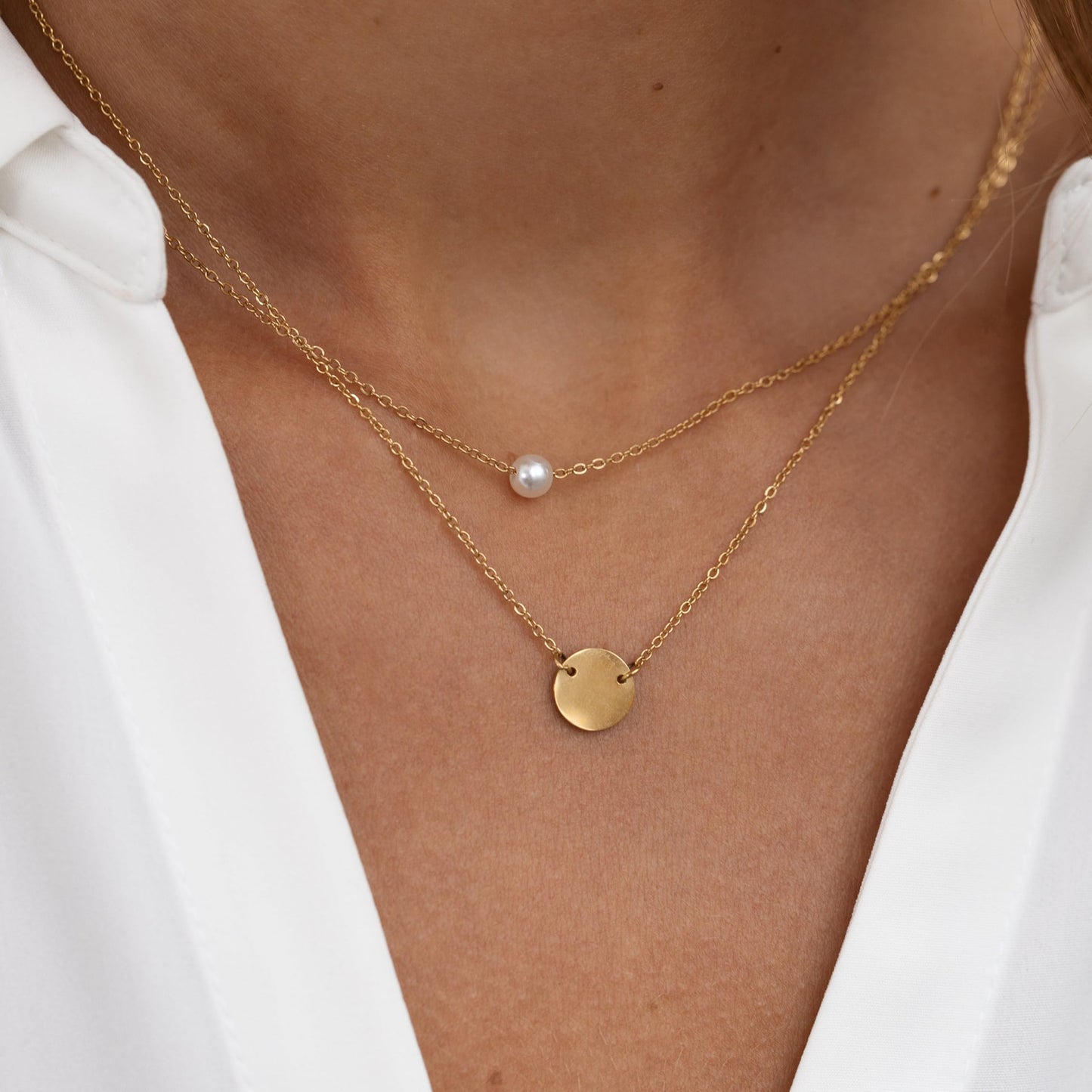 Tewiky Dainty 14k Gold Plated/Silver Cubic Zirconia Necklaces for Women, Simple CZ Jewelry Necklaces Trendy Gifts