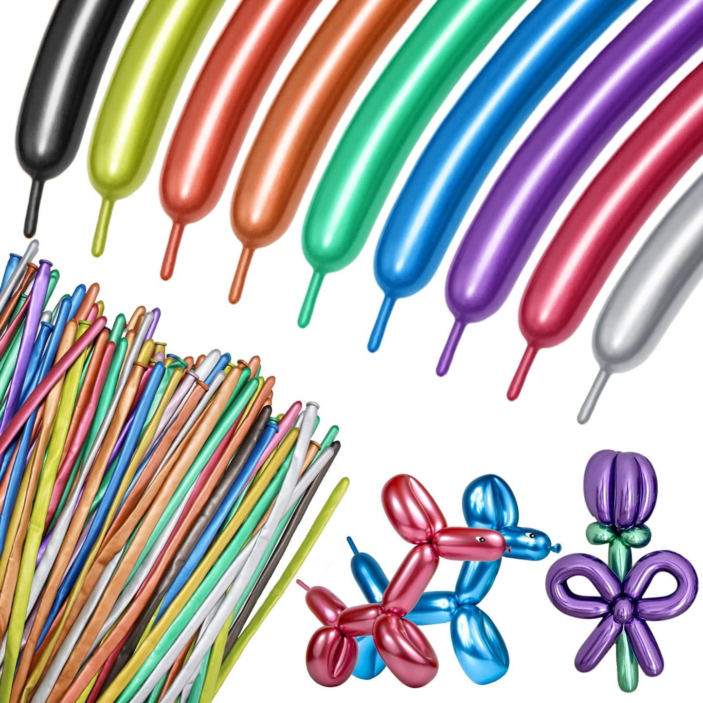 100Pcs clear 260 Balloons Clear Long Skinny Latex Balloon for Animal Ballons, Premium Quality Balloons for Beginners Baloons Making Kid's Carnivals Party Decoartion