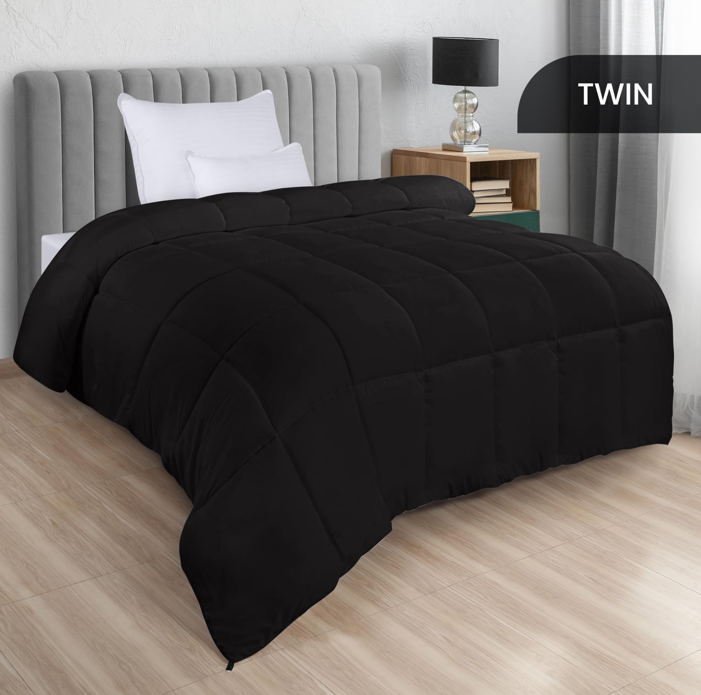 Utopia Bedding Steppbetten Queen-Größe, Ganzjahres-Bettdeckeneinlage, Daunenalternative Box-gesteppte Bettdecke mit Ecklaschen, Maschinenwaschbar (Weiß)