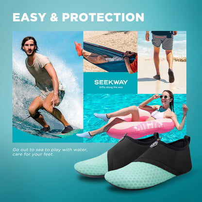 SEEKWAY Wasserschuhe Damen Herren Schnelltrocknend Badeschuhe Aquaschuhe Barfuß Rutschfest Schwimmen Pool Outdoor Surfen Fluss See Yoga