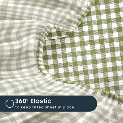 Wake In Cloud Gingham Bed Sheets Set: A Cozy Addition to Your Dorm Room