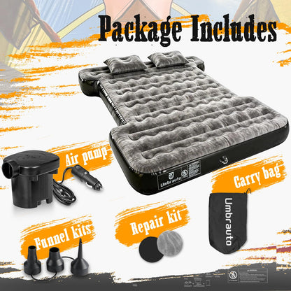 Umbrauto Car Air Mattress Backseat| Inflatable Truck Back Seat Camping Airbed for SUV Rear Seat, Blow Up Sleeping Travel Bed for Van Trunk with Pump & Pillows