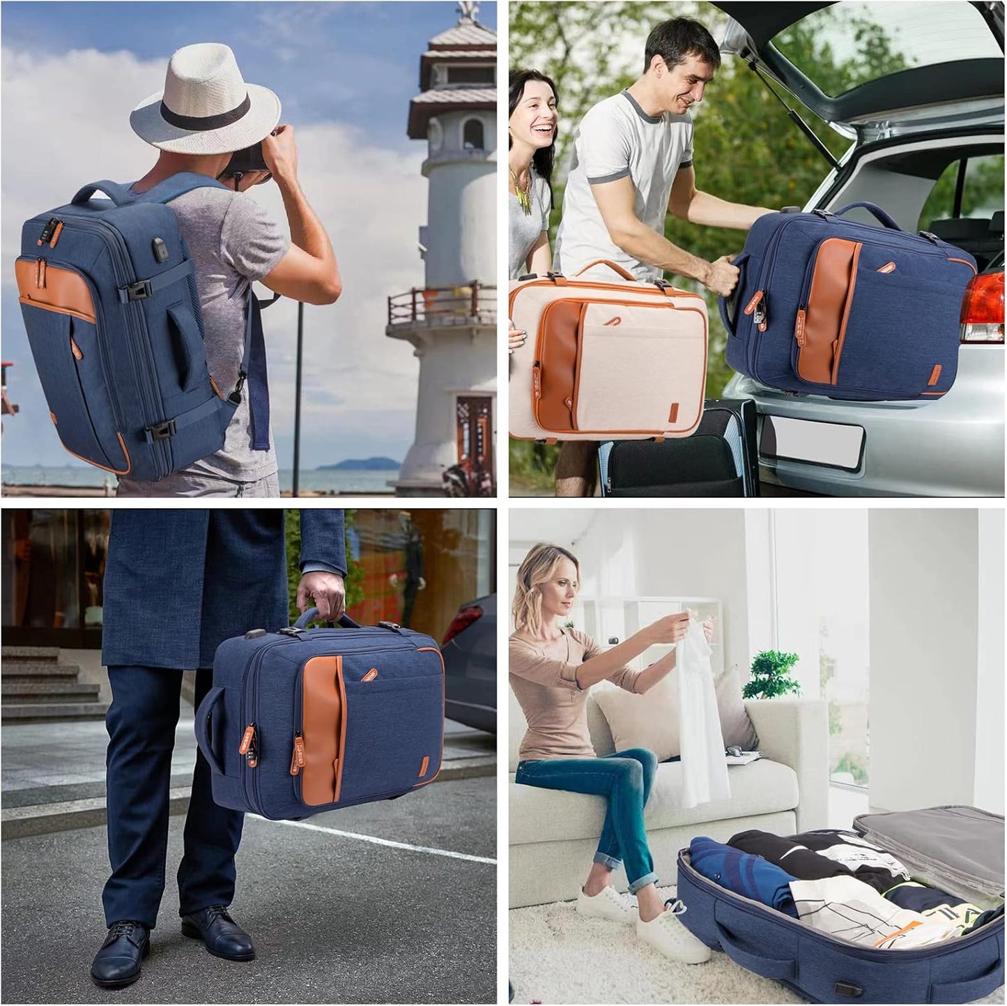 Lumesner Handgepäck Rucksack, extra großer 40L Flugzugelassener Reiserucksack für Damen & Herren