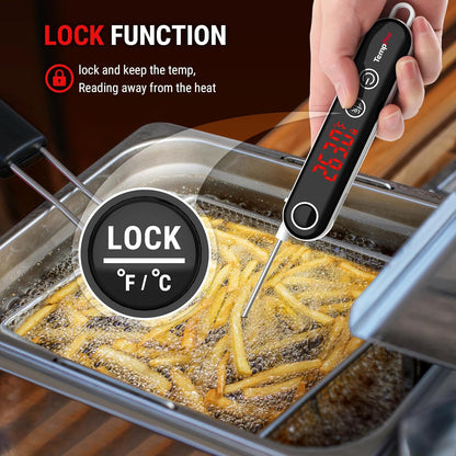 TempPro Digitales Sofortablese-Fleischthermometer zum Grillen, wasserdichtes Küchen-Lebensmittelthermometer mit Kalibrierfunktion und Hintergrundbeleuchtung, zum Backen von Brot, Süßigkeiten, Kochwerkzeug, Utensilien (zuvor ThermoPro)