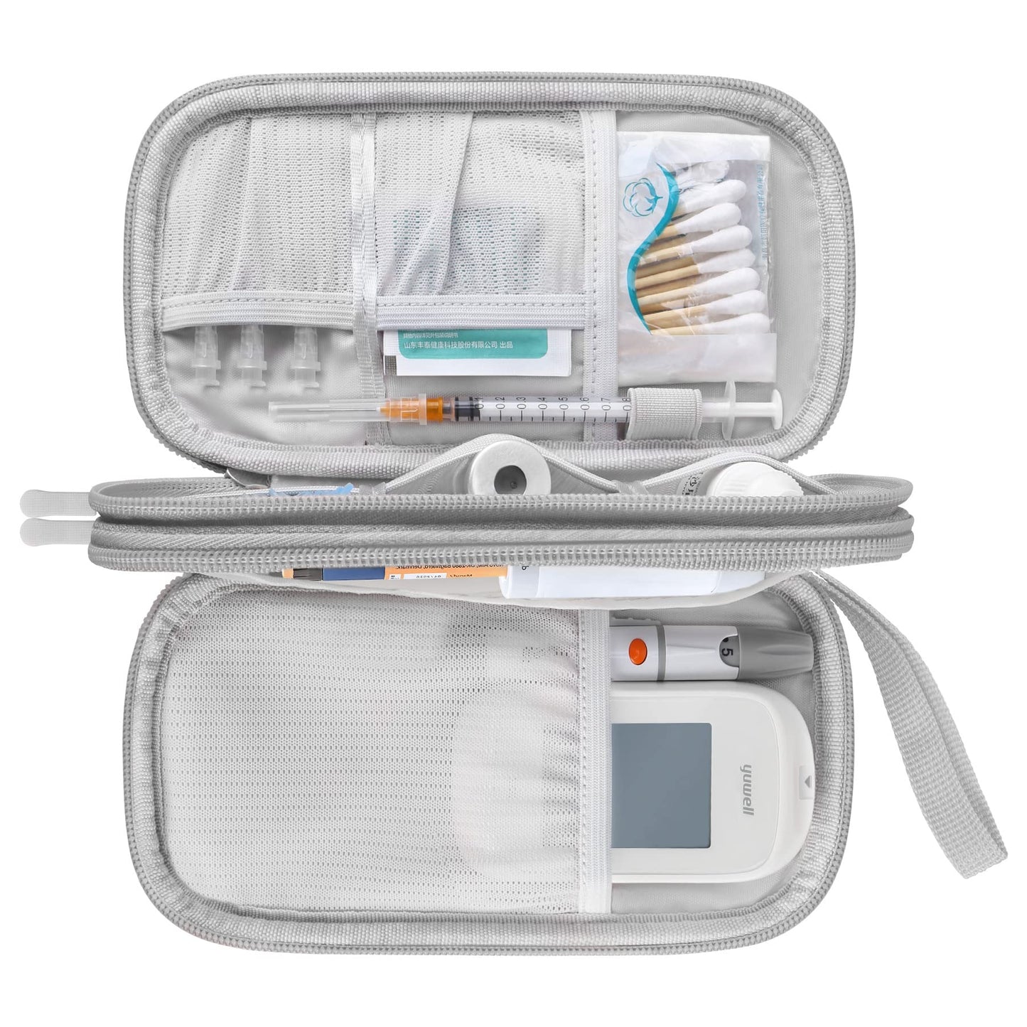 Elonbo Kit Bag, EpiPen Carrying Case, Travel Medicine Kit for 2 Epi Pens or Auvi Q, Asthma Inhaler, Nasal Spray, Allergy Meds, Diabetic Supplies, Ventolin Inhaler Organize Holder Case, Black