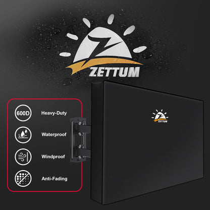 Zettum Outdoor TV Cover 58 Inch - 600D TV Cover Weatherproof & Waterproof for 55 to 58 Inch Outdoor TV, Heavy Duty TV Enclosure Protector for Outside Flat Screen TV (Size: 55"L x 6"D x 36"H)