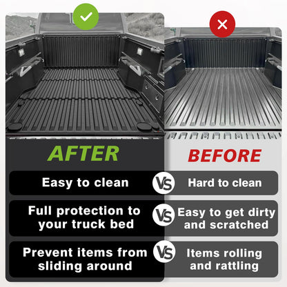 TripleAliners Truck Mat Compatible with 2019-2026 Chevy Silverado 1500 / GMC Sierra 1500 6.6FT Accessories, Truck Bed Mat Heavy Duty Custom Fit All Weather Protection TPE Pickup Liner, Standard Bed