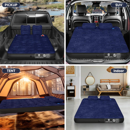 Umbrauto Car Air Mattress Backseat| Inflatable Truck Back Seat Camping Airbed for SUV Rear Seat, Blow Up Sleeping Travel Bed for Van Trunk with Pump & Pillows