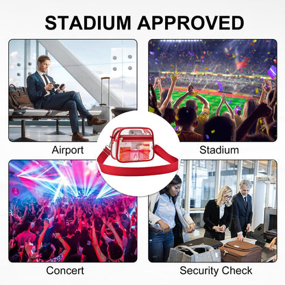 Clear Bag for Stadium Events Clear Sports Fan Handbags Purses with Adjustbale Strap for Concerts Festivals Game Day