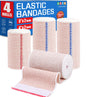 AZEN Premium 8 Pack Elastic Bandage Wrap (2x2", 2x3", 2x4", 2x6"), Compression Wrap Bandage for Legs, Ankle, Knee, Tummy, Body, Latex-Free, Lymphedema Wraps for Legs