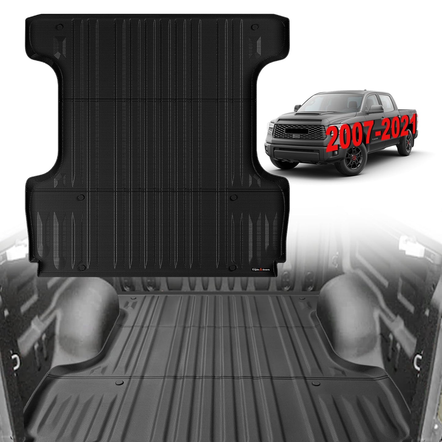 TripleAliners Truck Mat Compatible with 2019-2026 Chevy Silverado 1500 / GMC Sierra 1500 6.6FT Accessories, Truck Bed Mat Heavy Duty Custom Fit All Weather Protection TPE Pickup Liner, Standard Bed