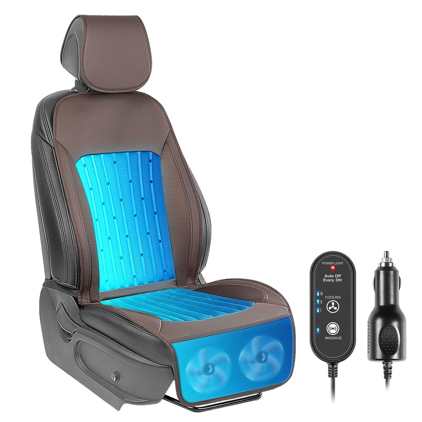 Paffenery 2026 Upgraded Cooling Car Seat Cover Front Seat, 12V-24V Ventilated Cooling Car Seat Cushion, Cooled Seat Cover for Car SUV Truck Universal Fit, Classic Black