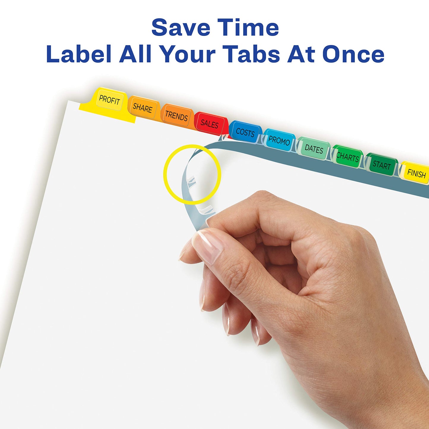 Avery 8 Tab Dividers for 3 Ring Binder, Easy Print & Apply Clear Label Strip, Index Maker Customizable Multicolor Tabs, 25 Sets (11424)
