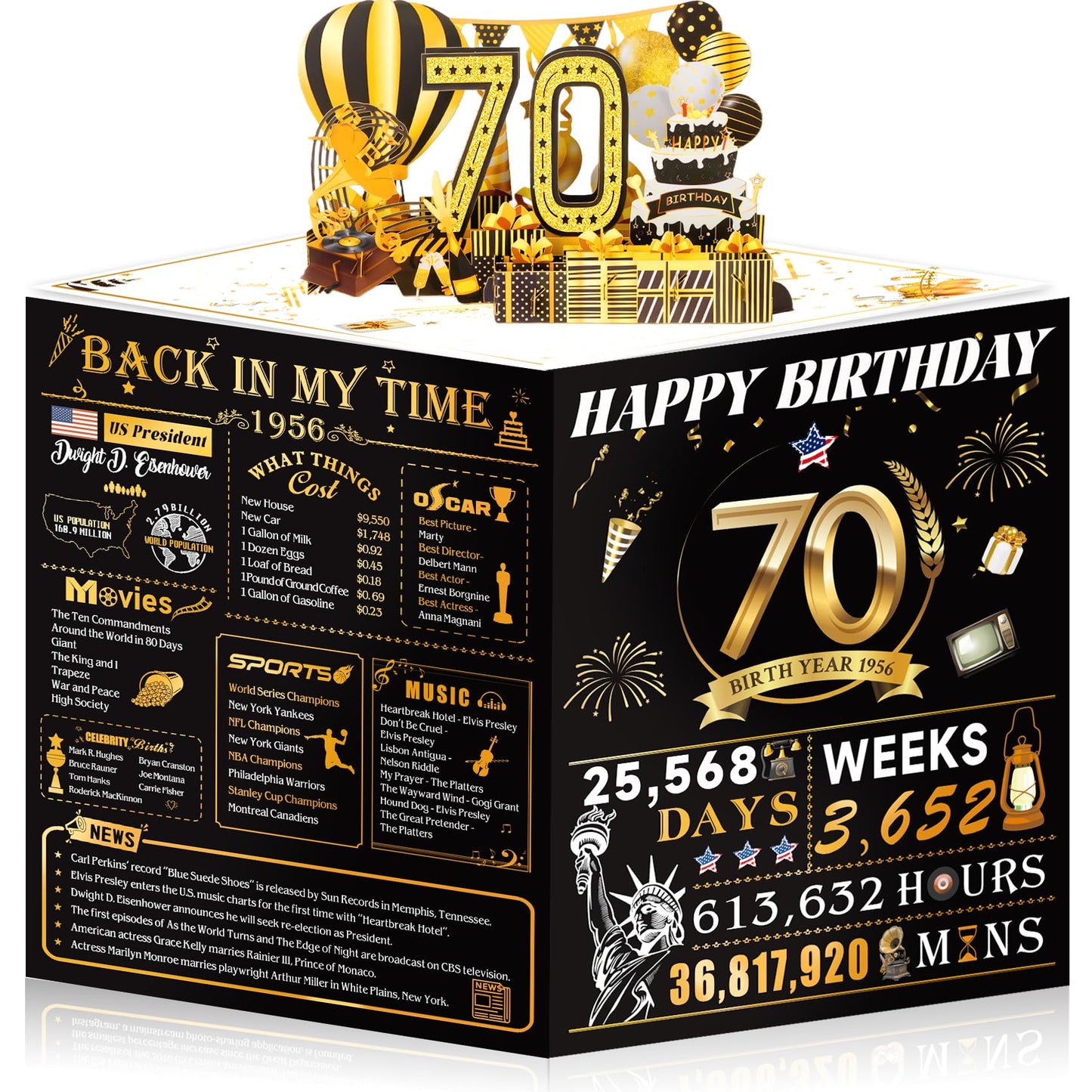 21st Birthday Card,3D Pop Up Funny 21st Birthday Decorations for Girls Granddaughter Sister,Happy 21 Year Old Birthday Gift for Daughter,Great 21Year Old Gifts Idea for Her,Jumbo Rose Glod In 2005