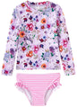 UMELOK Toddler and Little Girls Rash Guard Sets with Bikini Bottoms Swimwear
