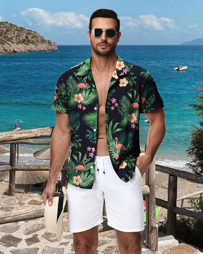 HMIYA Herren Hawaiihemden Kurzarm Button-Up Hemd Herren S-3XL